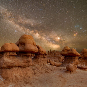 Milky Way and Hoodoos in Goblin Valley